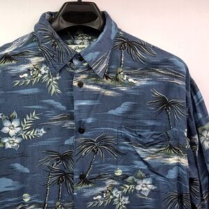 VTG Big Dogs Men's Hawaiian Shirt Floral Print Button Up Medum Vacation Tropical